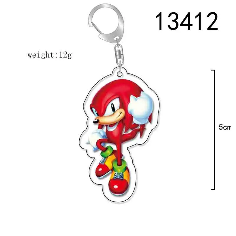New Sonic Keychain Anime Character Sonic Boy Keychain Pendant PVC Cartoon Fashion Backpack Decorative Pendant Gift