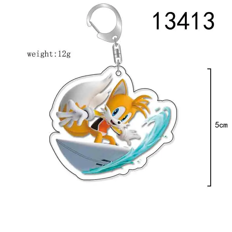 New Sonic Keychain Anime Character Sonic Boy Keychain Pendant PVC Cartoon Fashion Backpack Decorative Pendant Gift