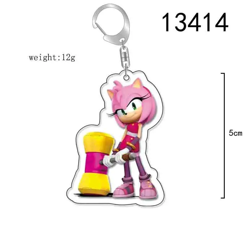New Sonic Keychain Anime Character Sonic Boy Keychain Pendant PVC Cartoon Fashion Backpack Decorative Pendant Gift