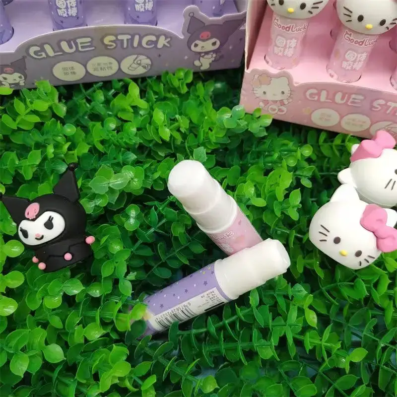 Hello Kitty Kuromi My Melody Anime Cartoon Solid Glue Stick Handmade DIY Children's Glue Washable Stationery Prizes Wholesale