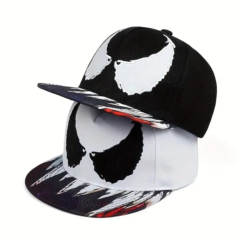 Hip-hop Hats Venom Ghost Expression Baseball Cap New Adjustable Unisex Embroidery Sun Hat Breathable UV Protection Outdoor Gift