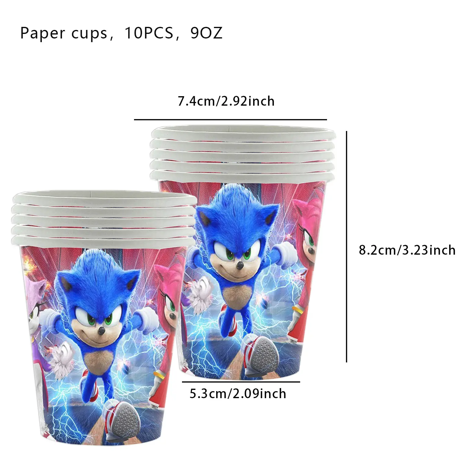 Sonic Birthday Decoration Shadow the Hedgehog Figure Party SuppliesTableware Cups Plate Napkin Happy Birthday Banner Baby Shower