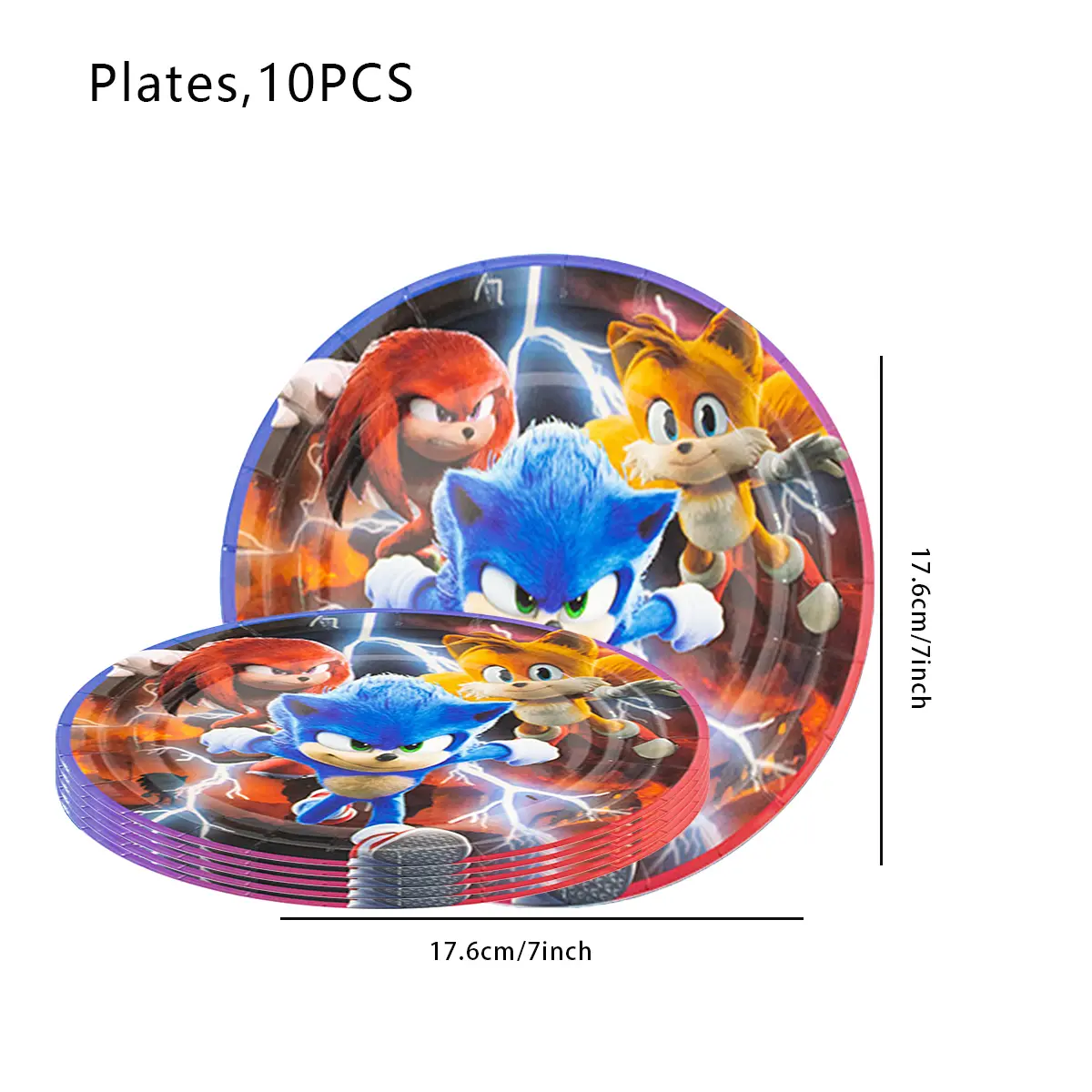 Sonic Birthday Decoration Shadow the Hedgehog Figure Party SuppliesTableware Cups Plate Napkin Happy Birthday Banner Baby Shower