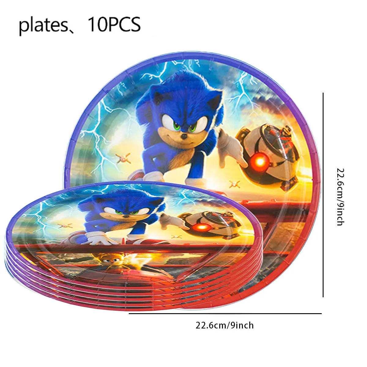 Sonic Birthday Decoration Shadow the Hedgehog Figure Party SuppliesTableware Cups Plate Napkin Happy Birthday Banner Baby Shower
