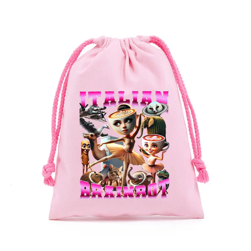 Tralalero Tralala Drawstring Bag Tungtung Sahur Brainrot Gift Bags Kids Travel Organization Coin Purse Stationery Pencil Case