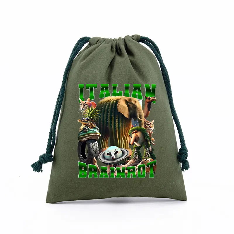 Tralalero Tralala Drawstring Bag Tungtung Sahur Brainrot Gift Bags Kids Travel Organization Coin Purse Stationery Pencil Case