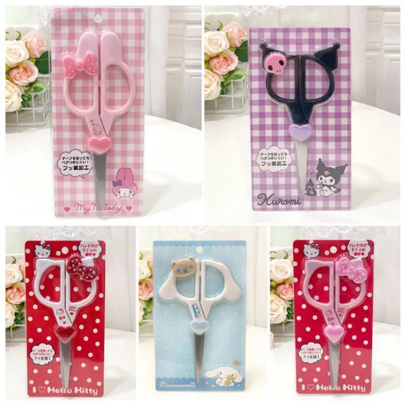 Cute Cartoon Kuromi Scissors My Melody Scissors Household Student Scrapbook Sticker Cutting Stainless Steel Paper Cutter