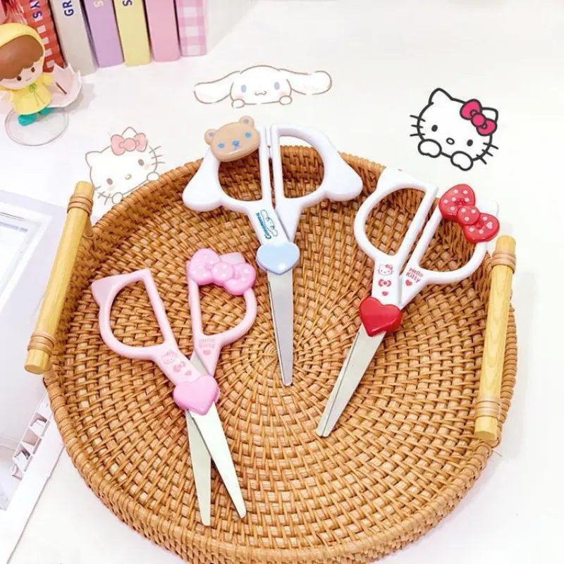 Cute Cartoon Kuromi Scissors My Melody Scissors Household Student Scrapbook Sticker Cutting Stainless Steel Paper Cutter