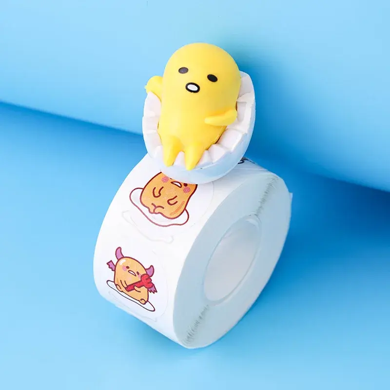 500pcs Gudetama Sticker Kids Cartoon 2.5cm Round Label Sticker Creative DIY Gift Sealing Labels Decoration Stationery Supplies