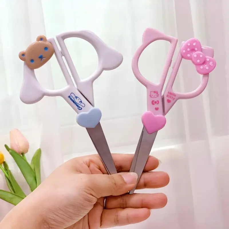 Cute Cartoon Kuromi Scissors My Melody Scissors Household Student Scrapbook Sticker Cutting Stainless Steel Paper Cutter