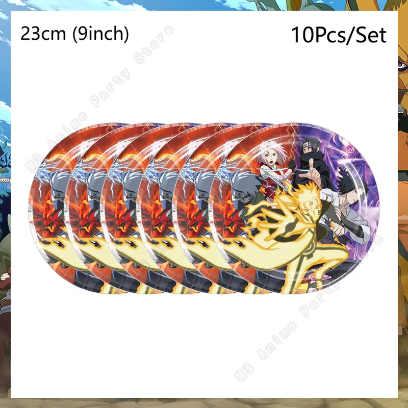 Naruto Birthday Decoration Narutoed Party Supplies Sasuke Ninja Disposable Tableware Paper Cup Tablecloth Plate Bags Kit Boys