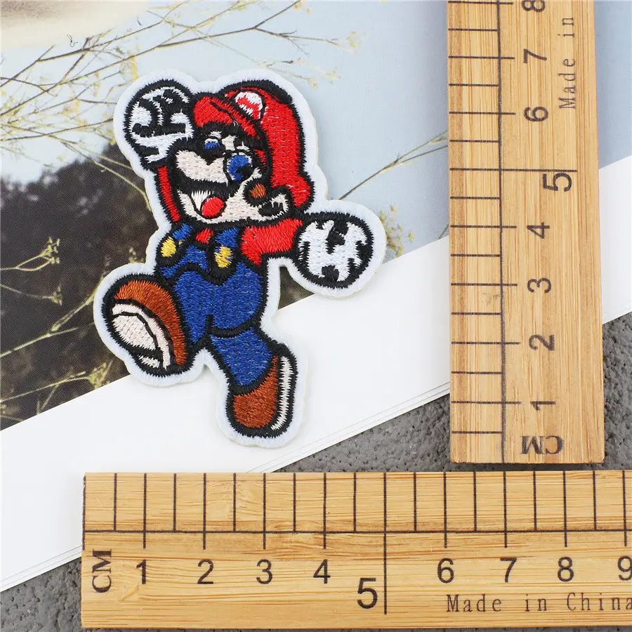 1pc Cute Cloth Patch Clothes Cartoon DIY Yoshi Luigi Sticker Sew on Embroidery Patches Applique Iron on Clothing