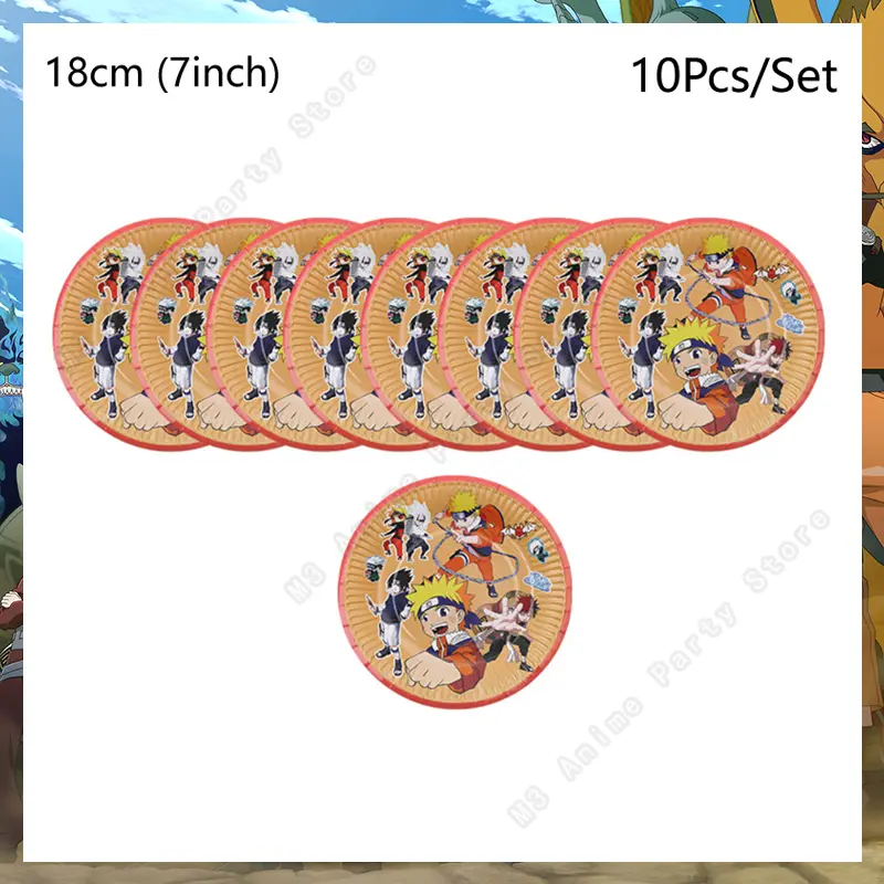 Naruto Birthday Decoration Narutoed Party Supplies Sasuke Ninja Disposable Tableware Paper Cup Tablecloth Plate Bags Kit Boys