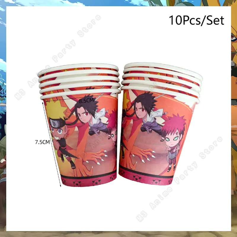 Naruto Birthday Decoration Narutoed Party Supplies Sasuke Ninja Disposable Tableware Paper Cup Tablecloth Plate Bags Kit Boys