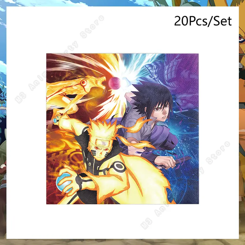 Naruto Birthday Decoration Narutoed Party Supplies Sasuke Ninja Disposable Tableware Paper Cup Tablecloth Plate Bags Kit Boys