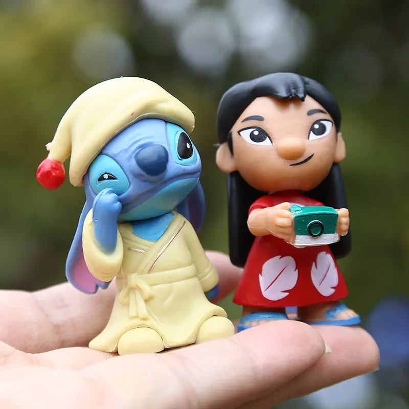 12pcs/set Anime Stitch scrump Lilo Characters Vinyl Figure Model Toys
