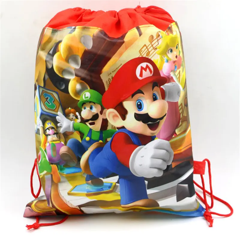 27*35cm Cartoon Gift Bag Non-woven Birthday Party Favors Gift Shopping Bag Drawstring Backpack Girls Party Decoration