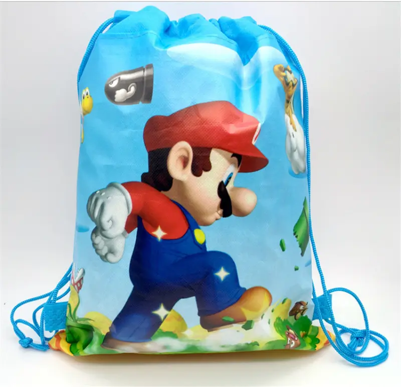 27*35cm Cartoon Gift Bag Non-woven Birthday Party Favors Gift Shopping Bag Drawstring Backpack Girls Party Decoration