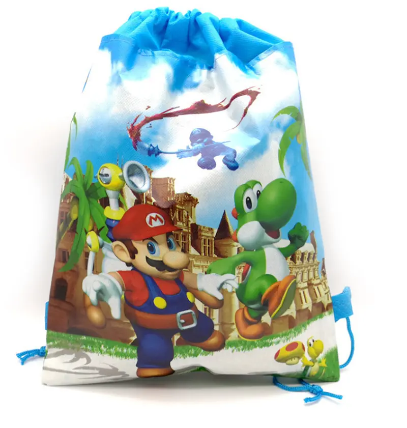 27*35cm Cartoon Gift Bag Non-woven Birthday Party Favors Gift Shopping Bag Drawstring Backpack Girls Party Decoration