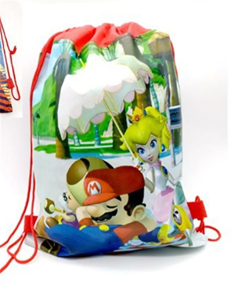 27*35cm Cartoon Gift Bag Non-woven Birthday Party Favors Gift Shopping Bag Drawstring Backpack Girls Party Decoration