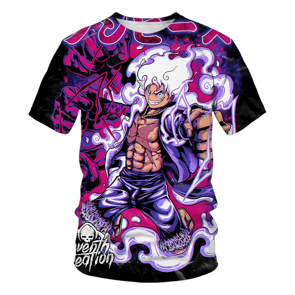 Fashion Kid Anime One Piece Luffy T Shirt Boy Clothing Kids Boys Tshirt Children T-shirt Summer Short Sleeve Tops Tees