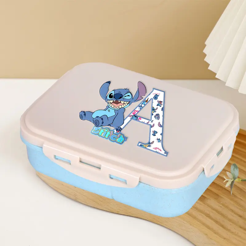 Lilo & Stitch Letter Lunch Box Kawaii Girl Boy Portable Bento Boxs Student Hermetic Food Crisper Single Layer Capacity Kids Gift