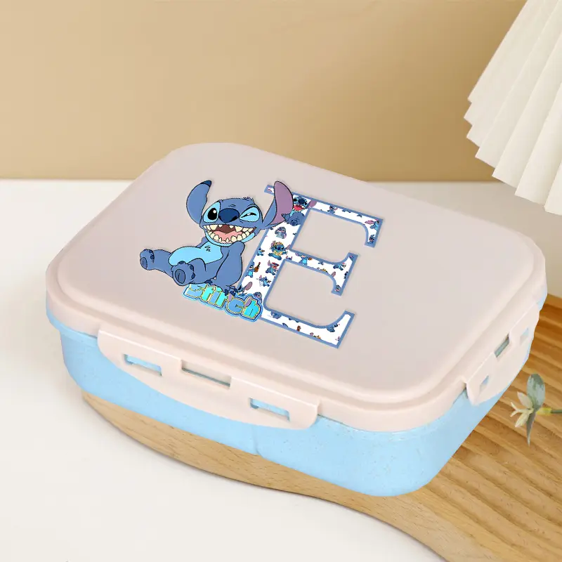 Lilo & Stitch Letter Lunch Box Kawaii Girl Boy Portable Bento Boxs Student Hermetic Food Crisper Single Layer Capacity Kids Gift