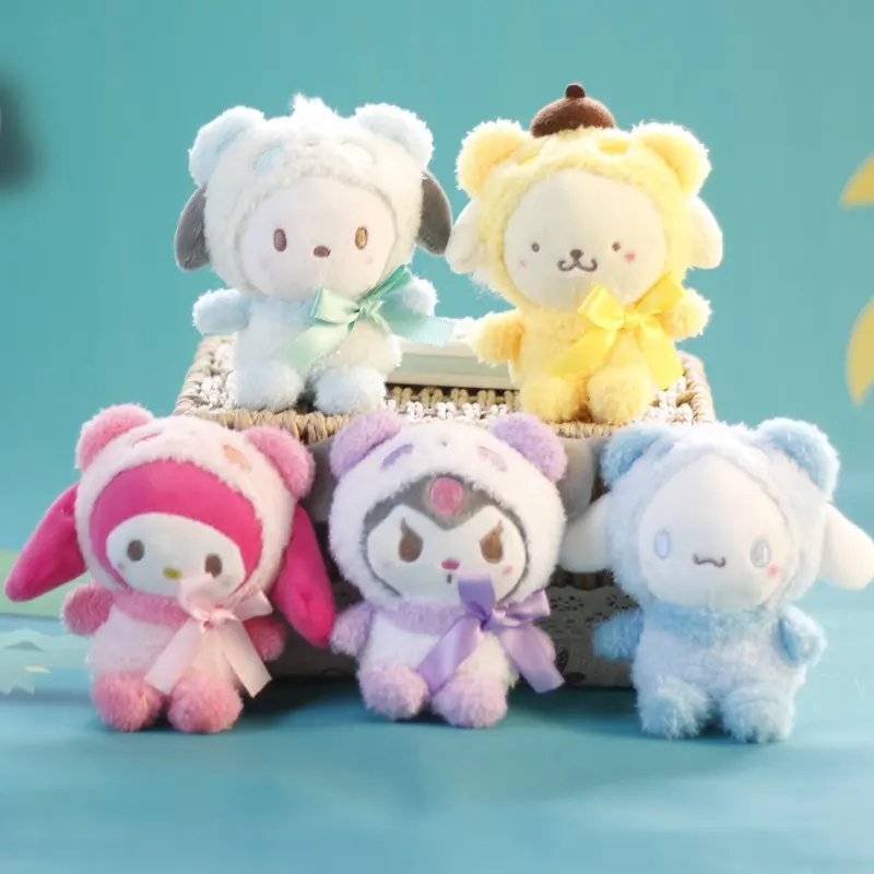 12cm Sanrio Kawaii Hello Kitty Kuromi Plush Doll Toys Pendant Cute Plush Keychain Bag Pendant Christmas Gifts