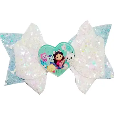 4pcs/set Creative Cartoon Gabby Dollhouse Anime Accessories Bow Shining Edge Clip Girl's Favorite Gift Cute Decorative Supplies