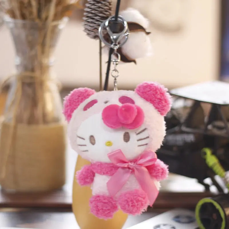 12cm Sanrio Kawaii Hello Kitty Kuromi Plush Doll Toys Pendant Cute Plush Keychain Bag Pendant Christmas Gifts