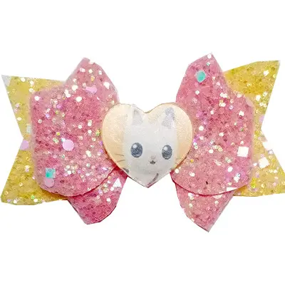 4pcs/set Creative Cartoon Gabby Dollhouse Anime Accessories Bow Shining Edge Clip Girl's Favorite Gift Cute Decorative Supplies