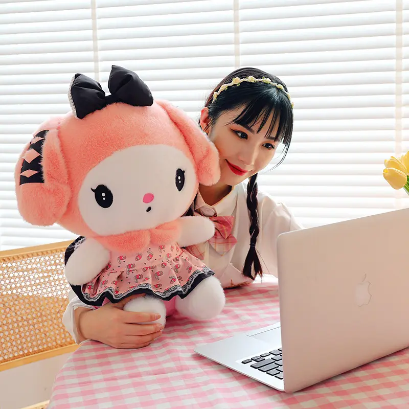 Cartoon Sanrio Kuromi Series Plush Toy Lovely Anime Cinnamoroll Child Accompany Doll Healing Gifts For Children's Birthday