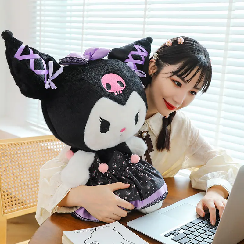 Cartoon Sanrio Kuromi Series Plush Toy Lovely Anime Cinnamoroll Child Accompany Doll Healing Gifts For Children's Birthday