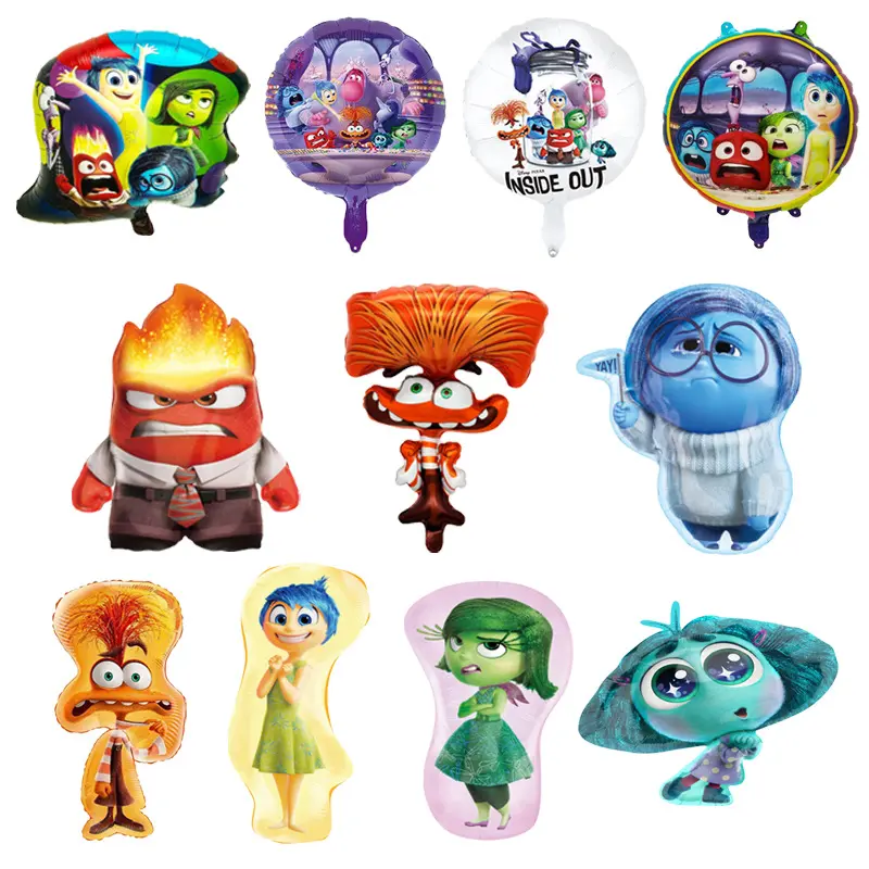 10 Styles Disney Inside Out Balloon Set Cartoon Joy Sadness Anger Foil Balloons Baby Shower Kids Birthday Party Decorations