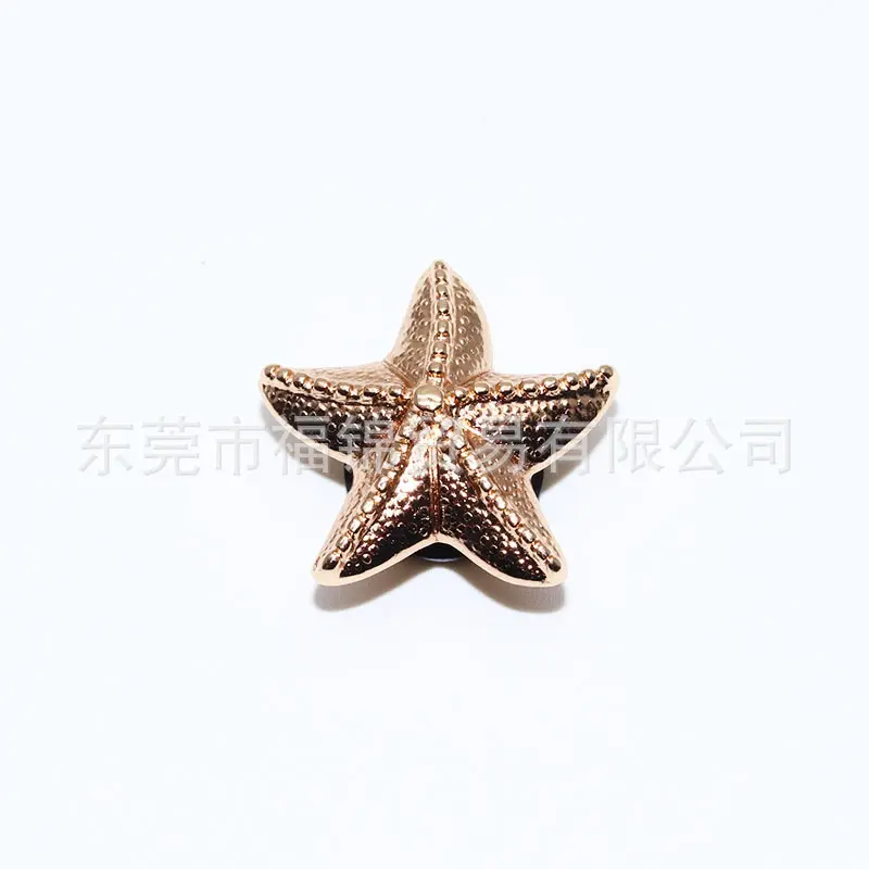 2024 New Gold Ocean Animals Starfish Shell Sea Screw Metal Shoe Charms for Women Girls Fashion Pearl Shoe Decorations Kids Gifts