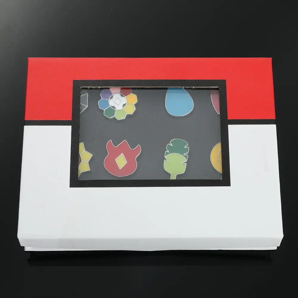 Anime League GYM Badge Pocket Monster Sinnoh Johto Indigo Hoenn League Metal Badge Brooches Pikachu Squirtle Figure Toys