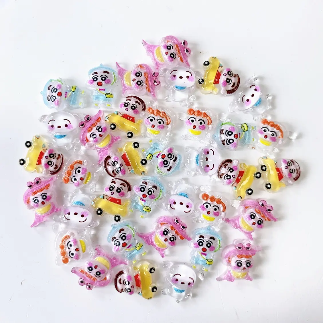 50pcs Bandai Crayon Shin-chan Nail Charms Japanese Cute Animation Cartoon Resin Accessories DIY Nail Decoration