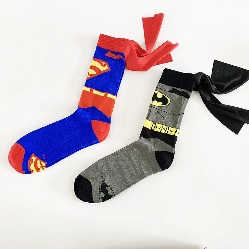Marvels Series Adult Cotton Socks Supermans Batmans Cosplay Long Sock Comics Hero Men Personality Accessories Birthday Gift