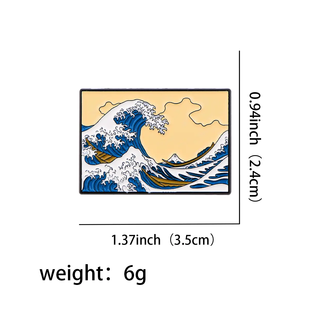 Classic Painting Kanagawa Waves Lapel Pins for Backpack Men Women Brooch for Clothes Enamel Pins Iron Badges Accessories Gifts