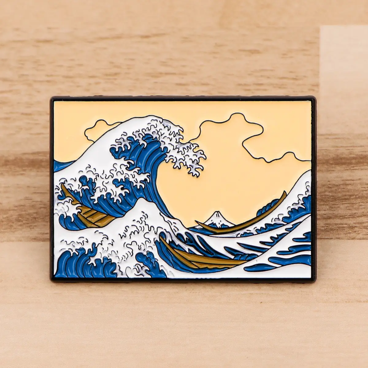 Classic Painting Kanagawa Waves Lapel Pins for Backpack Men Women Brooch for Clothes Enamel Pins Iron Badges Accessories Gifts