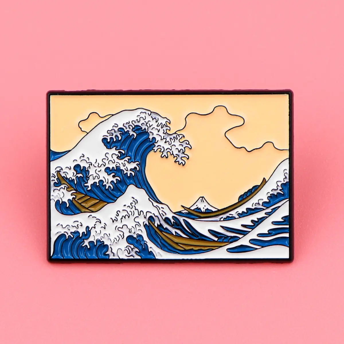 Classic Painting Kanagawa Waves Lapel Pins for Backpack Men Women Brooch for Clothes Enamel Pins Iron Badges Accessories Gifts