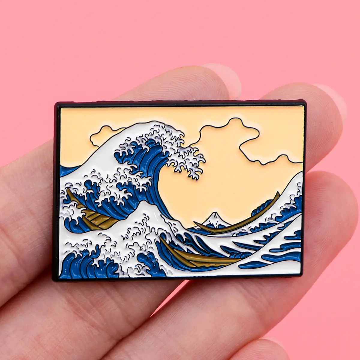 Classic Painting Kanagawa Waves Lapel Pins for Backpack Men Women Brooch for Clothes Enamel Pins Iron Badges Accessories Gifts