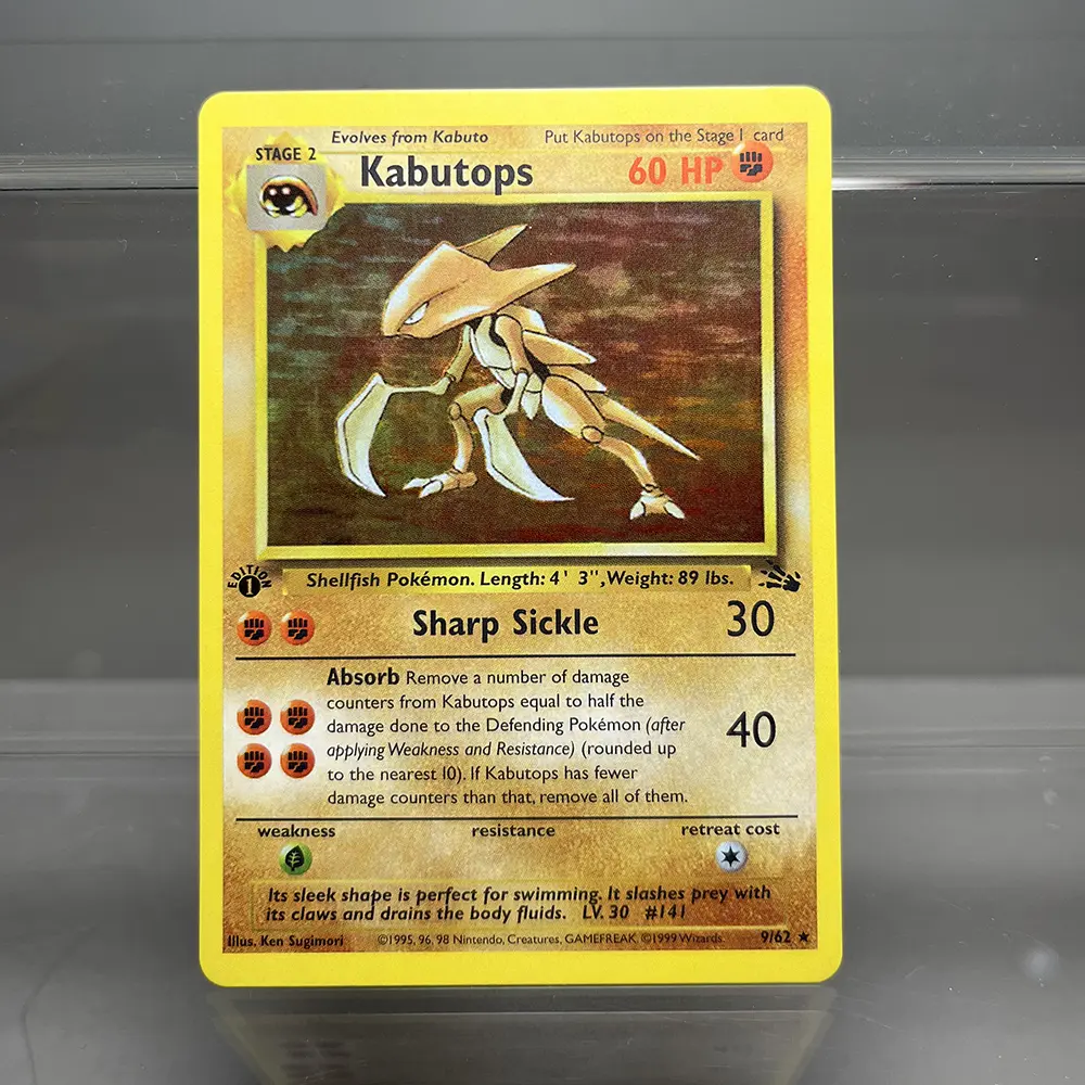 PKM Single Cards Fossil Gengar Dragonite 1st Edition Kabutops Lapras PTCG Proxy Cards Collection Battle Cards Toys Gifts