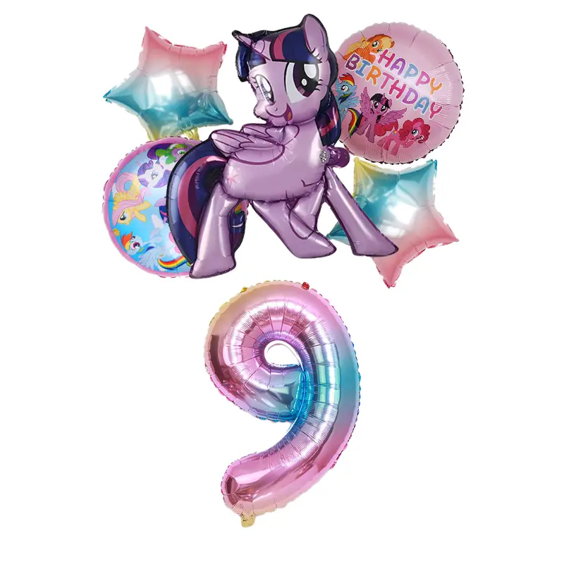 My Little Ponys Digit 1-10 Balloons Kawaii Unicorn Ballons Birthday Baby Shower Gender Reveal Party Decoration Classic Toys Gift