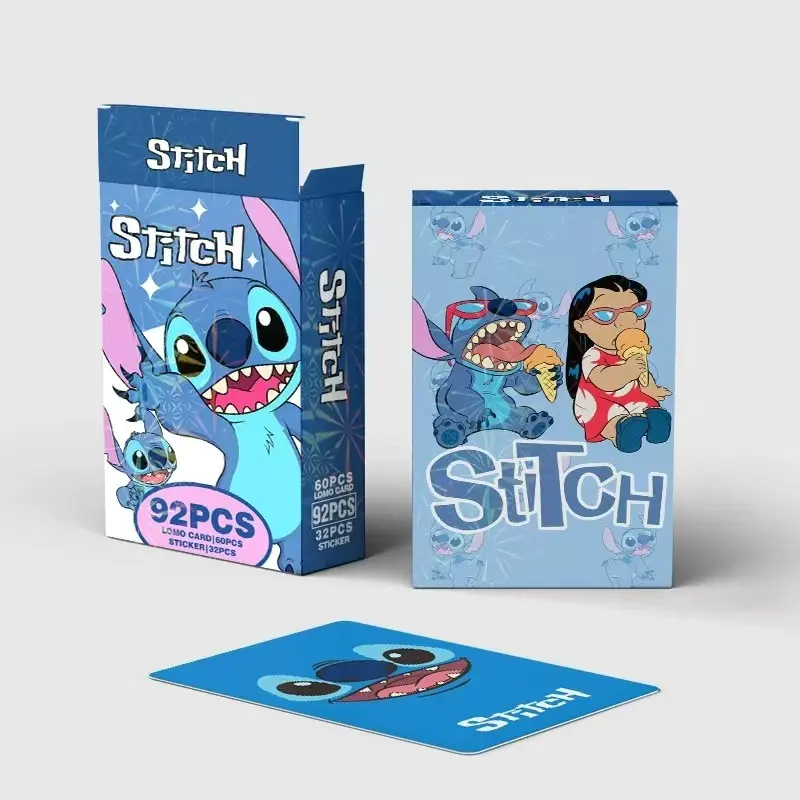 92pcs Stitch Cards New Disney Anime Action Figures Classic Toys Families Friends Party Game Collect Souvenir Kids Gift Hot Sales