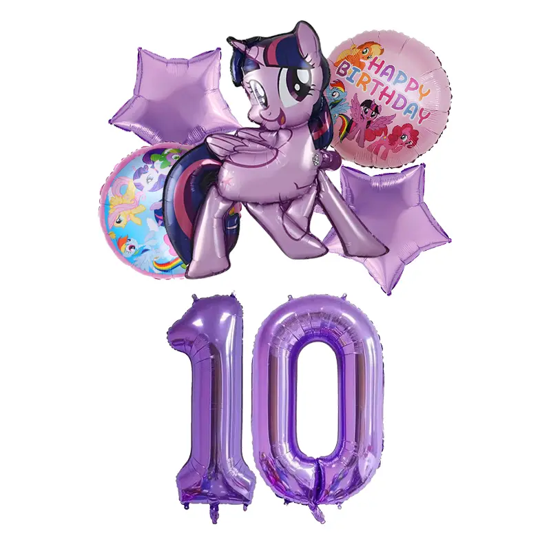 My Little Ponys Digit 1-10 Balloons Kawaii Unicorn Ballons Birthday Baby Shower Gender Reveal Party Decoration Classic Toys Gift