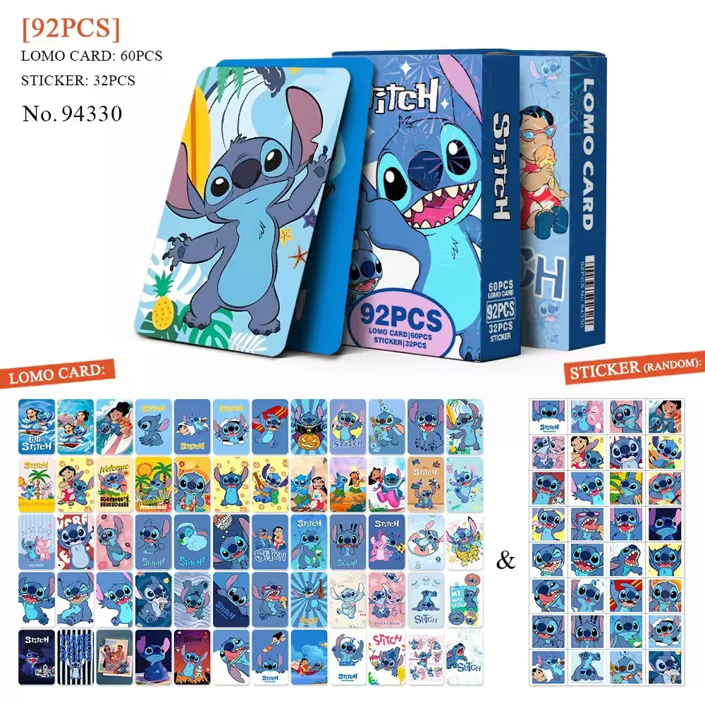 92pcs Stitch Cards New Disney Anime Action Figures Classic Toys Families Friends Party Game Collect Souvenir Kids Gift Hot Sales