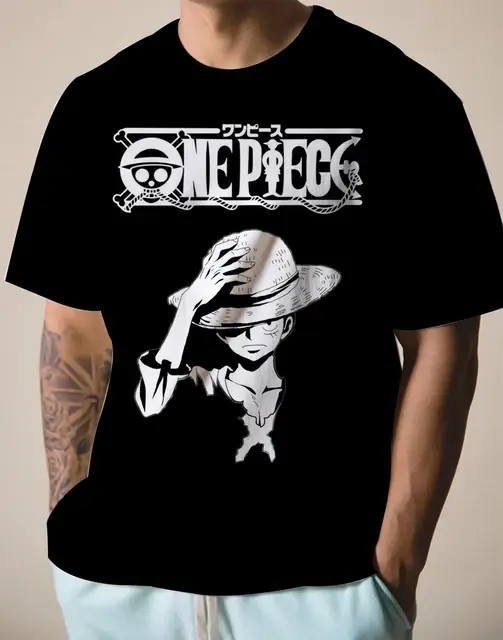 ONE PIECE Men's T-shirt Top Anime Unisex Cartoon Summer New Product Men's and Women's Cotton Top Short Sleeve