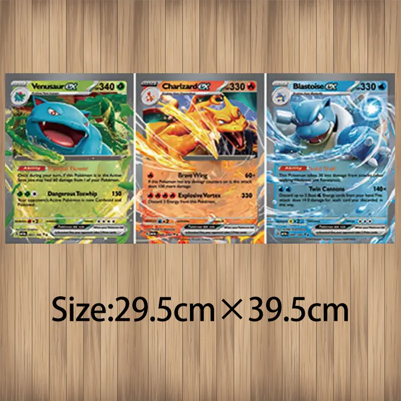 Anime Pokemon 3D Lenticular Poster Charizard Squirtle Bulbasaur amazing 3D Effects Wall Art Print(Without Frame)