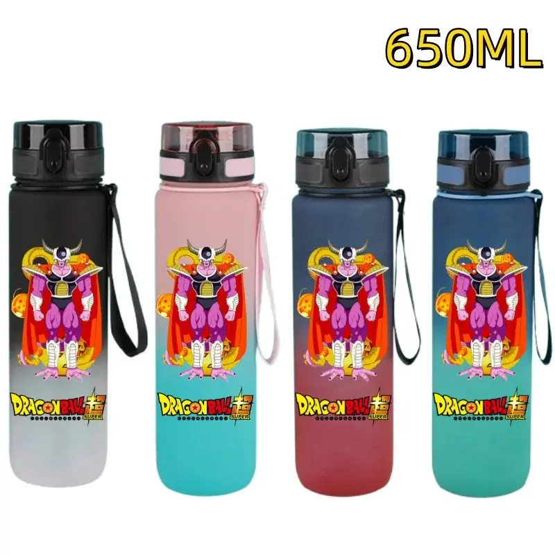 Dragon Ball Outdoor Sports 650ML Son Goku Vegeta Large Capacity Cartoon Portable Plastic Water Bottle Drinking Cup Birthday Gift